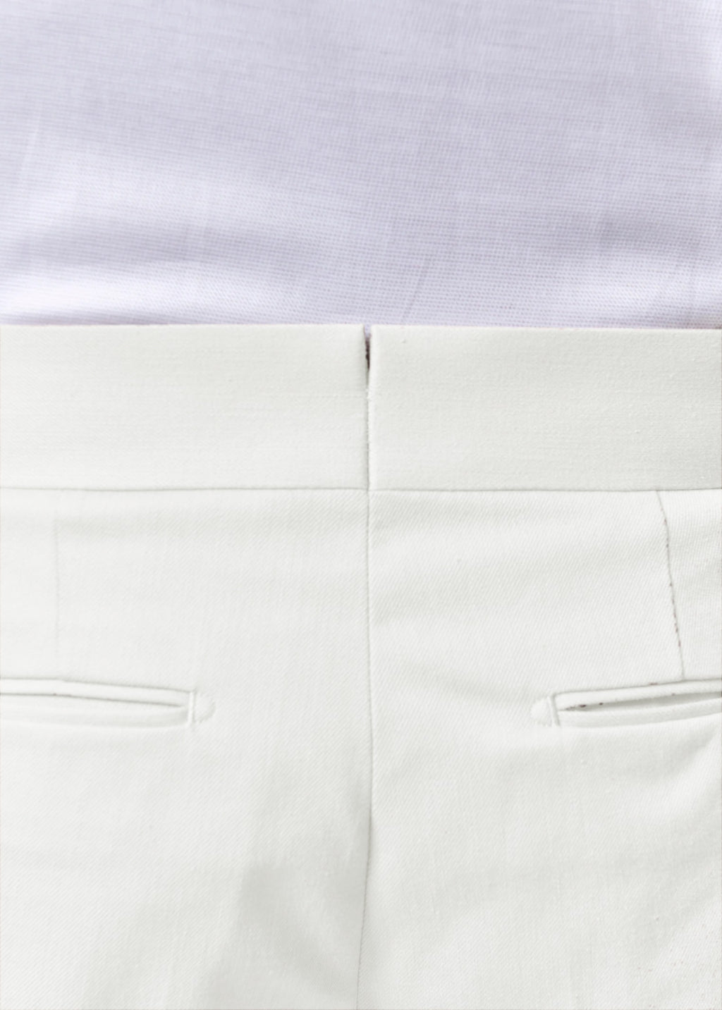 Pantalon Sandra blanc, dos de la ceinture